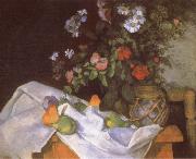 Paul Cezanne Still life with Flowers and Fruit oil painting on canvas